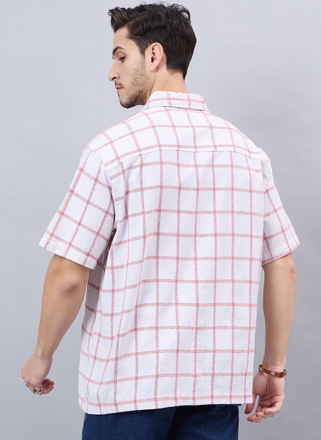 CHIMPAAANZEE Windowpane Checked Oversized Casual Shirt - Image 5